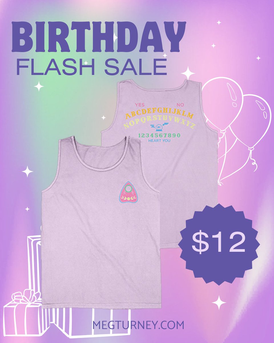 MegTurneyMerch's tweet image. Today's Flash Sale - The Ouija Board Tank Top in Orchid (Available in sizes 3XL-S)