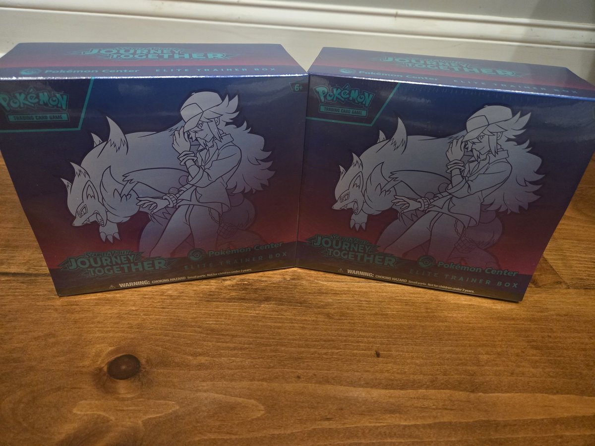 If anyone has any card groups or sell pages please tag me. I don't normally do a lot of cards. Selling 2 boxes of Pokemon center exclusive Journey Together ETB selling for $320. Both completely sealed. #pokemon #pokemonforsale #cardsforsale #cards