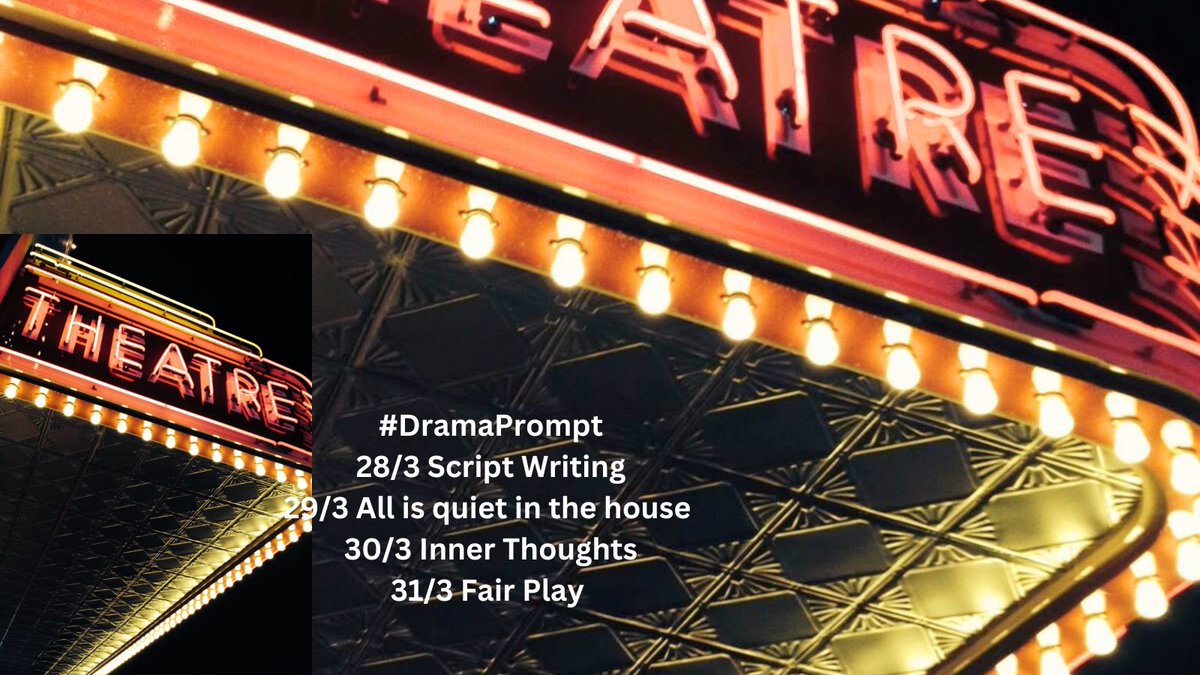 Drama/Theatre Prompts (@dramaprompt) on Twitter photo Here’s this weekends #DramaPrompt
Poetry or stories of any style or genre welcome, as are prompt combos.
Don’t forget to tag us for a retweet! or #JaimePrompts
<a href="/herstarlitwords/">💌Ɩơ۷ɛ Ɩɛɬɬɛཞʂ🌹𝒜𝒹𝑒𝓁𝒾𝓉𝒶🪬💫</a>
<a href="/PromptAdvant/">PromptTimes</a>
#writerscommunity
#WritingPrompts Here’s this weekends #DramaPrompt
Poetry or stories of any style or genre welcome, as are prompt combos.
Don’t forget to tag us for a retweet! or #JaimePrompts
<a href="/herstarlitwords/">💌Ɩơ۷ɛ Ɩɛɬɬɛཞʂ🌹𝒜𝒹𝑒𝓁𝒾𝓉𝒶🪬💫</a>
<a href="/PromptAdvant/">PromptTimes</a>
#writerscommunity
#WritingPrompts
