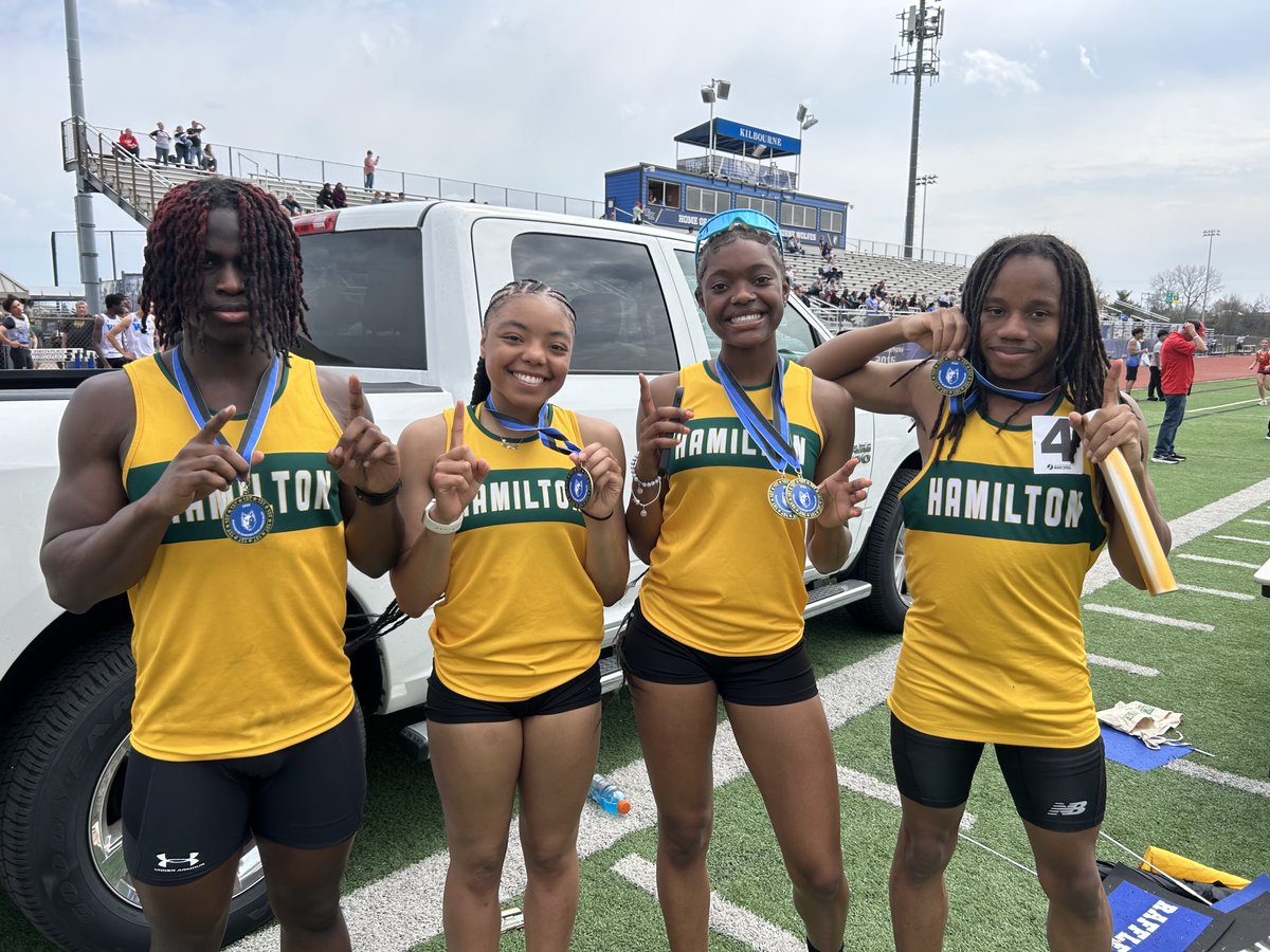 Hamilton Township wins the Sprint Medley Relay in 1:38.82.