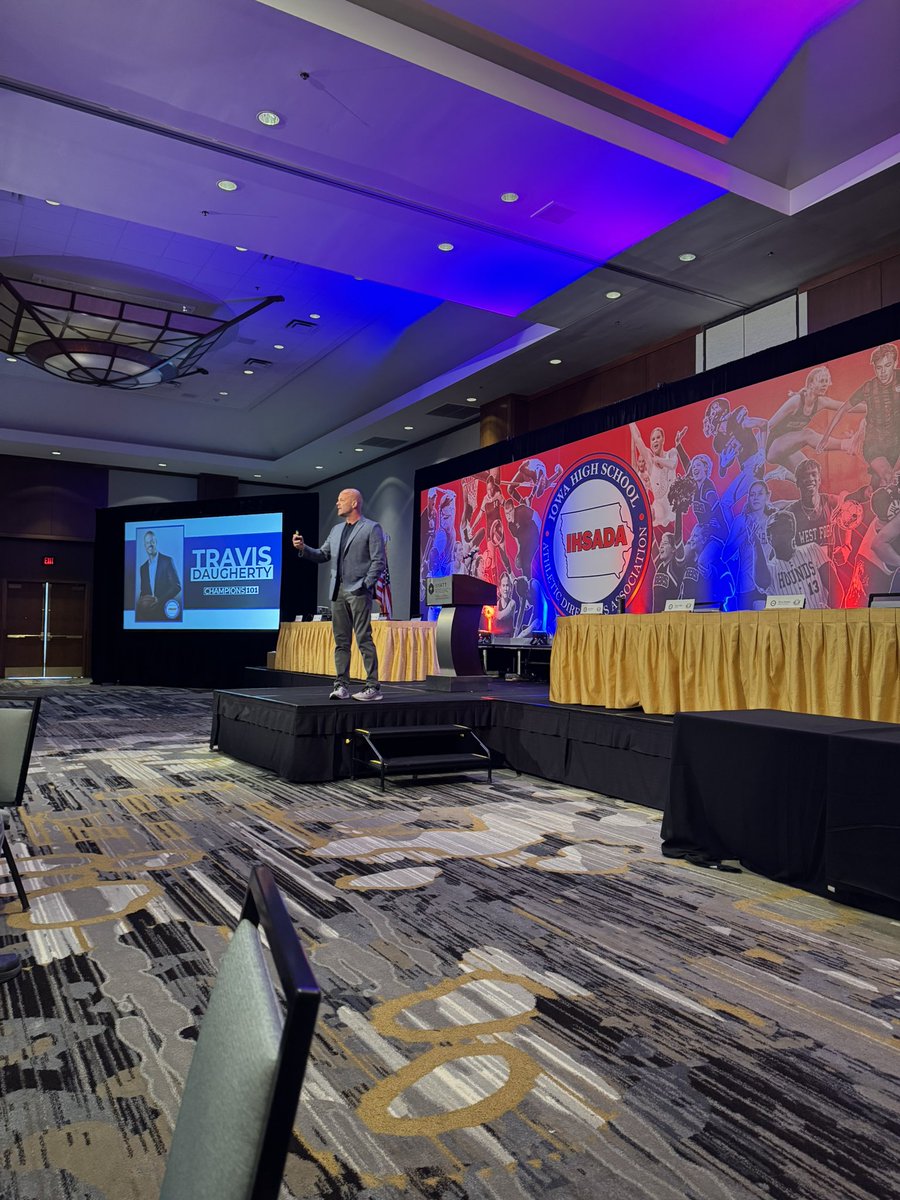 Excited to listen to <a href="/CoachTDaugherty/">Travis Daugherty</a> today as he kicks off our 57th <a href="/IOWAHSADA/">IHSADA</a> State Convention!!!