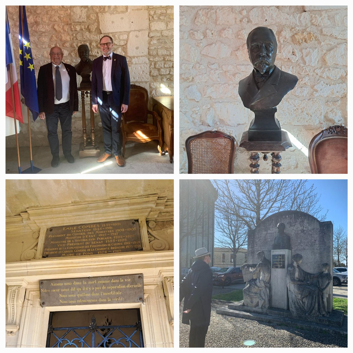 peninnicolas's tweet image. Salutations républicaines au nom du @GODFOfficiel à monsieur le maire de #pons à l'occasion d'un déplacement et d'un recueillement en l'honneur d'Emile Combes.
#1905 #laicite