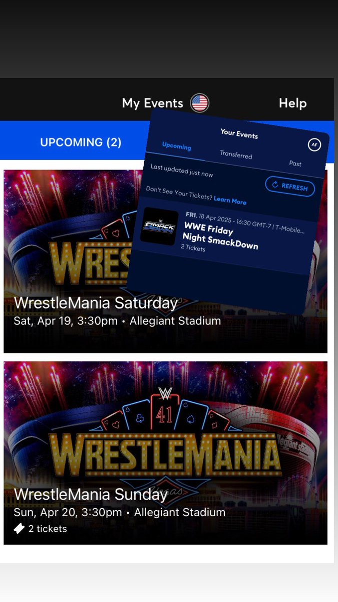 wh4teverfor3ver's tweet photo. Smackdown, Mania night 1 and night 2!! Can’t wait @lewlem 🤩 https://t.co/qNsw9dVMFX