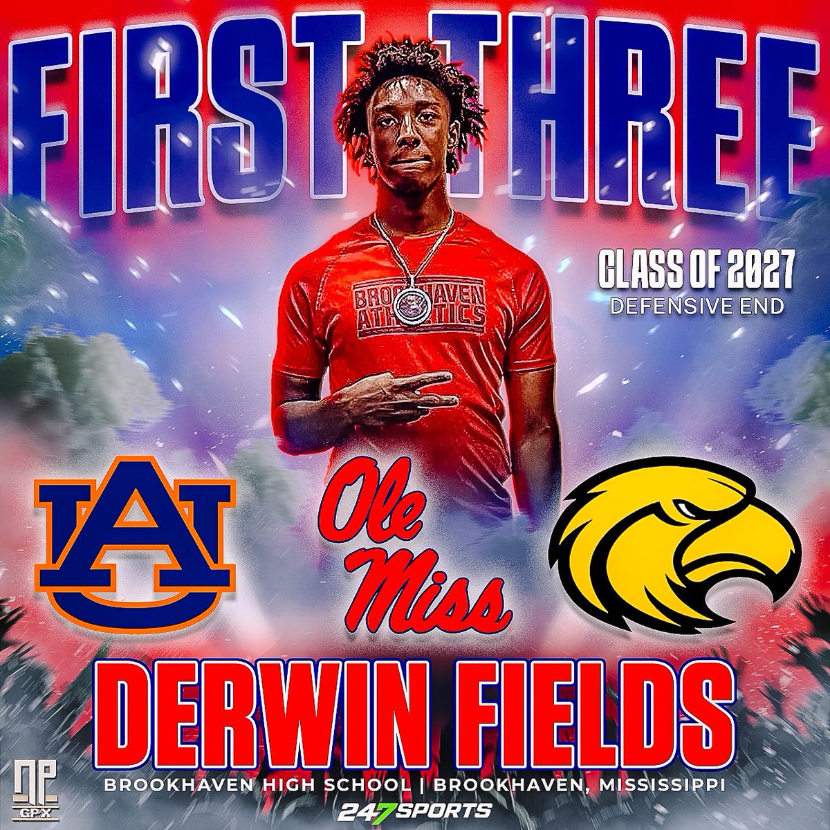 NPGPX Design (@nathanpurvis) on Twitter photo Derwin Fields (<a href="/dirrrtt9/">π·πππ€ππ βπ·πΌπ
πβ πΉπππππ </a>), the class of 2027 defensive end from Brookhaven High School (Brookhaven, MS), releases his first three offers! The class of 2027 is loaded in the Magnolia State! Derwin Fields (<a href="/dirrrtt9/">π·πππ€ππ βπ·πΌπ
πβ πΉπππππ </a>), the class of 2027 defensive end from Brookhaven High School (Brookhaven, MS), releases his first three offers! The class of 2027 is loaded in the Magnolia State!