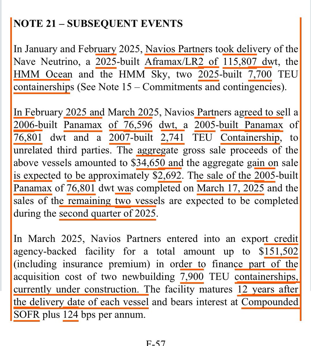 christankerfund's tweet image. In $NMM 20F, they disclosed continued repurchases (110K since their Q4 date) and addl vessel sales (including a container vessel)