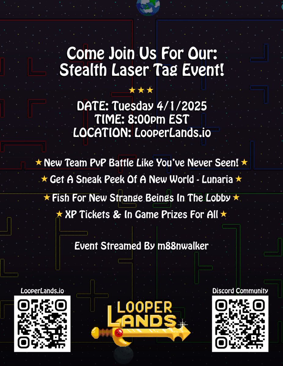 Who wants to play some #VirtualLaserTag in <a href="/LooperLands/">LooperLands</a> ??

It’s here!!

Use the Google form below to RSVP with your username and #Loopring wallet addy to get your rental gear.

forms.gle/PFYLUW2FokTbRJ…