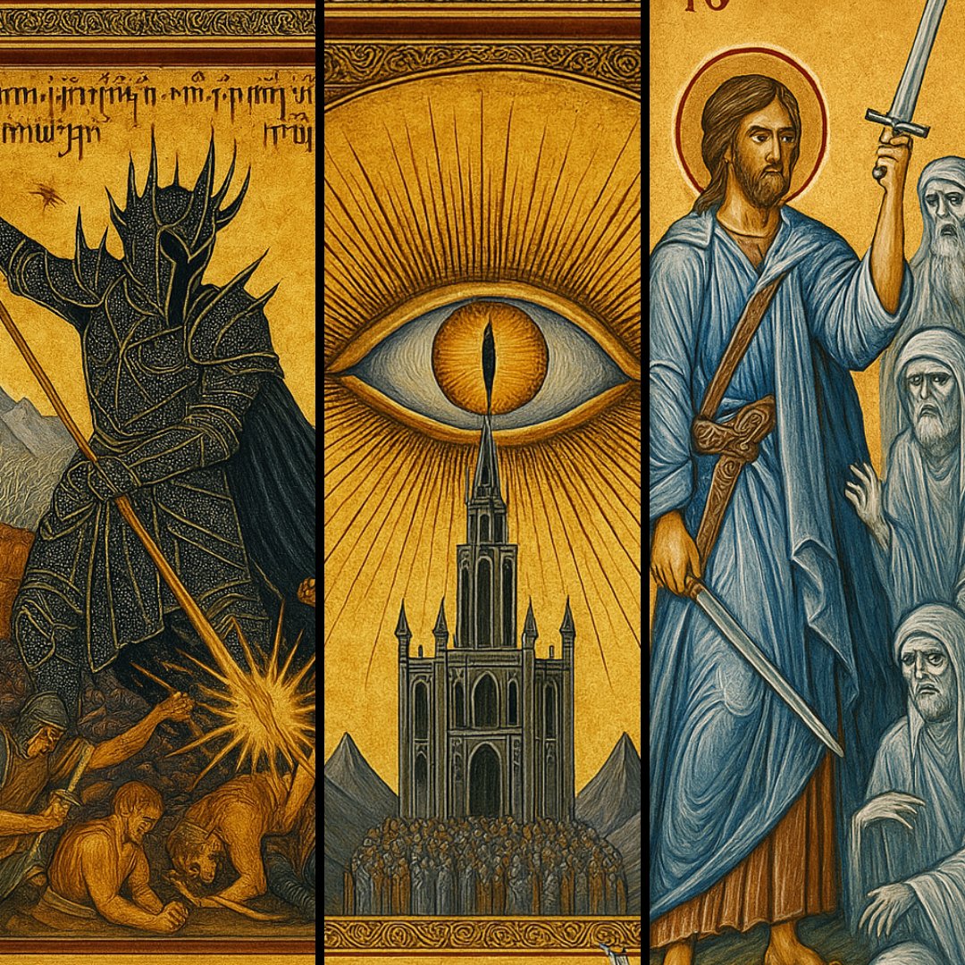 trad_west_'s tweet image. The Lord of the Rings in Byzantine style Christian Iconography - a🧵🧵