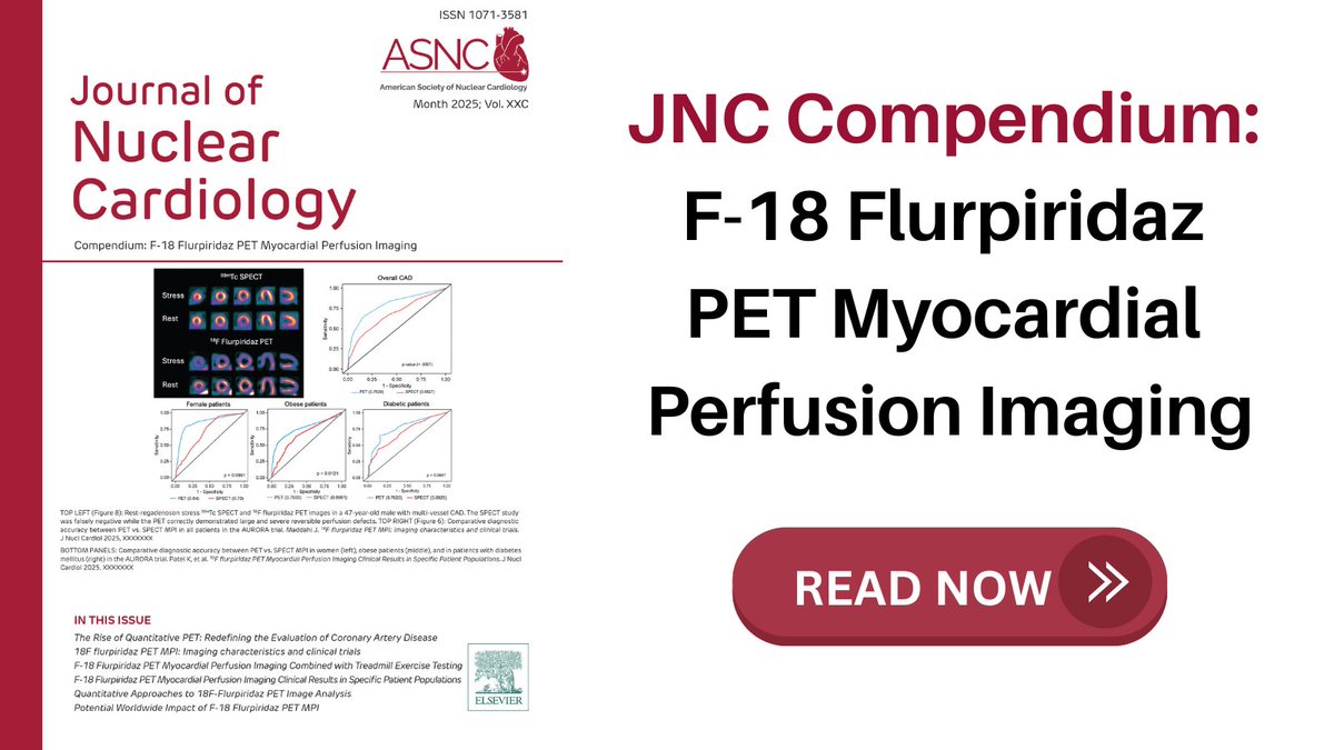 The first edition of the JNC Compendium focuses on F-18 Flurpiridaz, a new #ThinkPET radiotracer for myocardial perfusion imaging that promises greater access, precision, and clinical impact—especially for patients with non-obstructive CAD and microvascular disease. Read Now