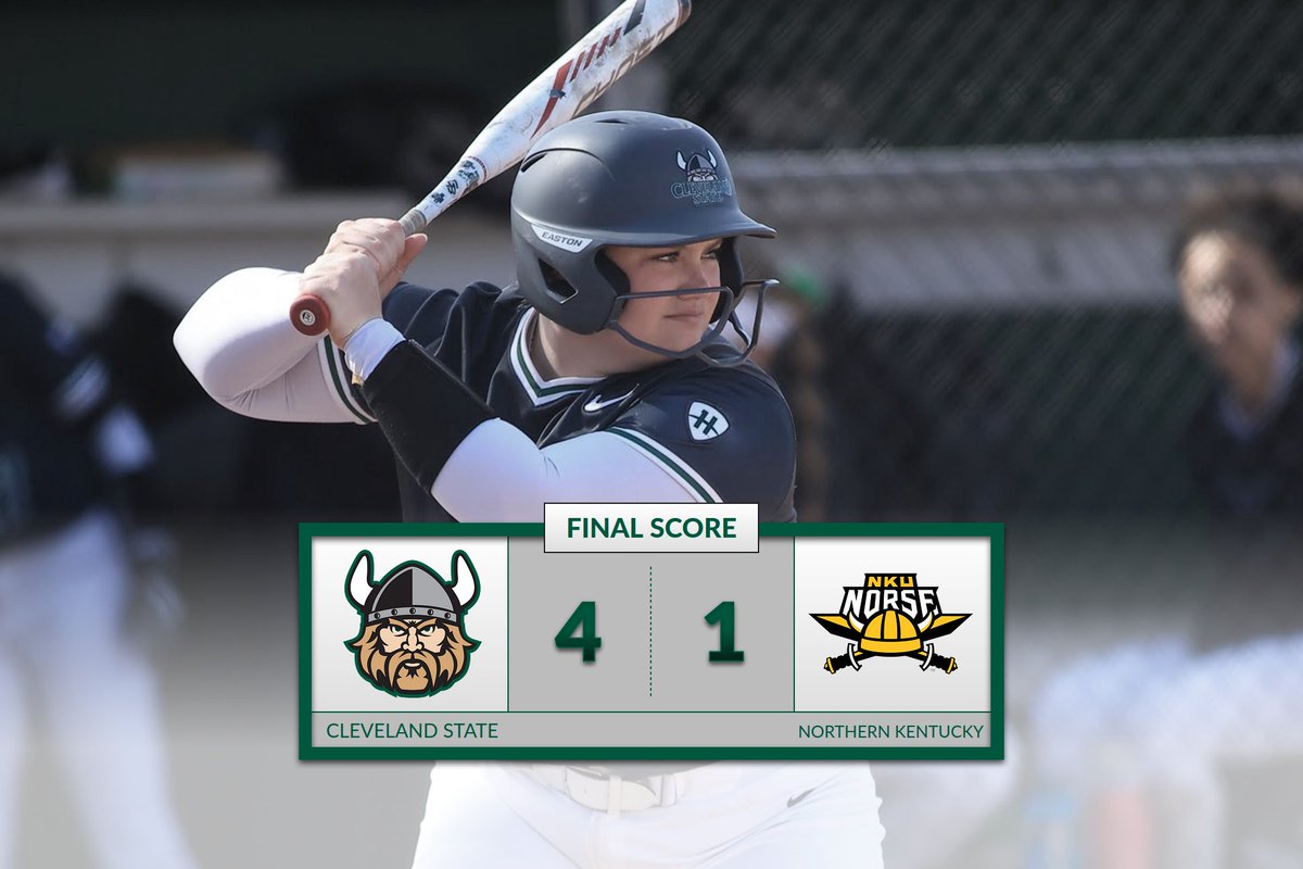 Final (Game 1): Cleveland State 4, Northern Kentucky 1

Vikings hand the Norse their first conference loss of the season thanks to TWO home runs from Emma Gilkerson! Missy goes the distance in the circle allowing just three hits! 

Game two up next! 

#GoVikes