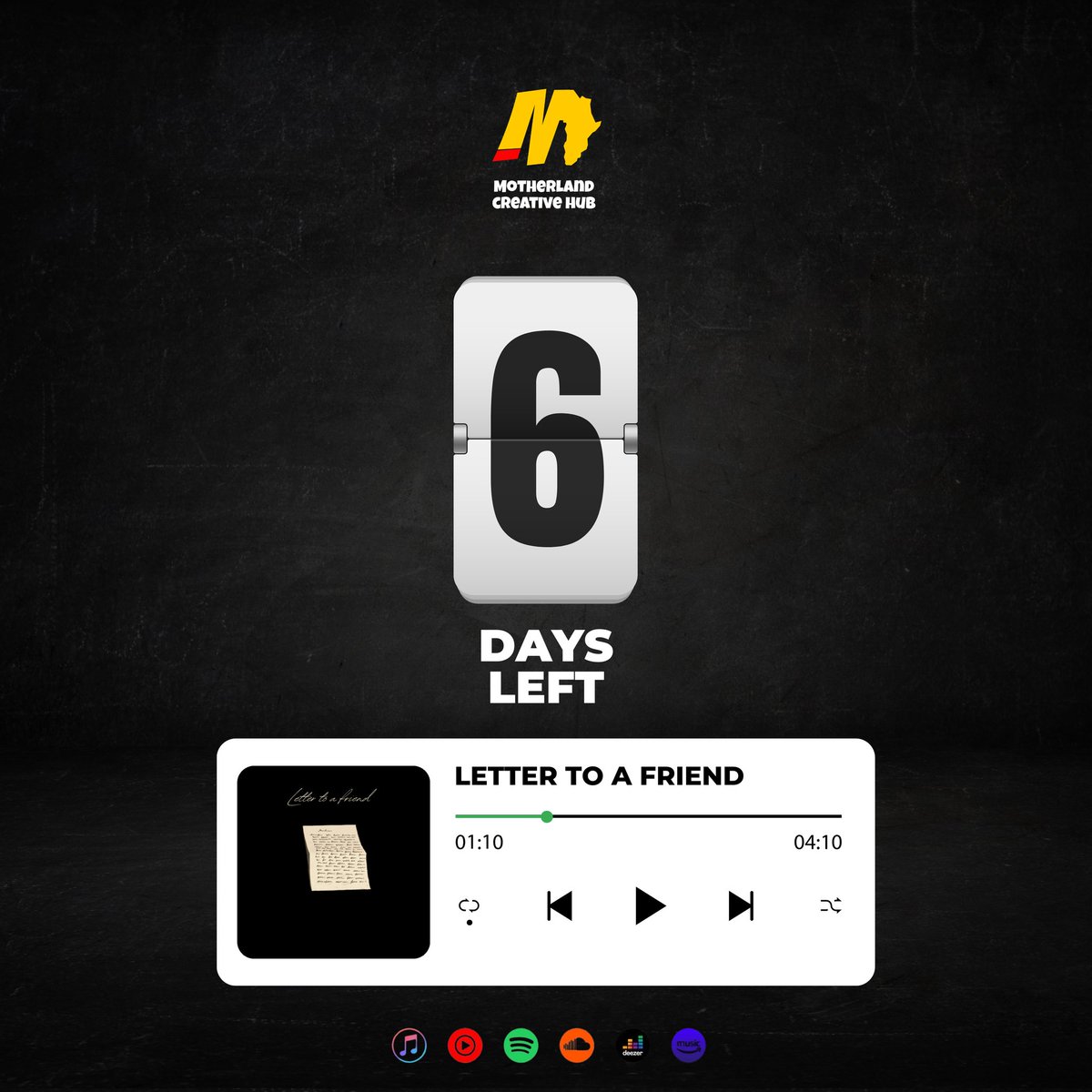 It's 6 days to go!
Letter to a friend is on its way!

To presave, here's a direct link 

distrokid.com/hyperfollow/go…