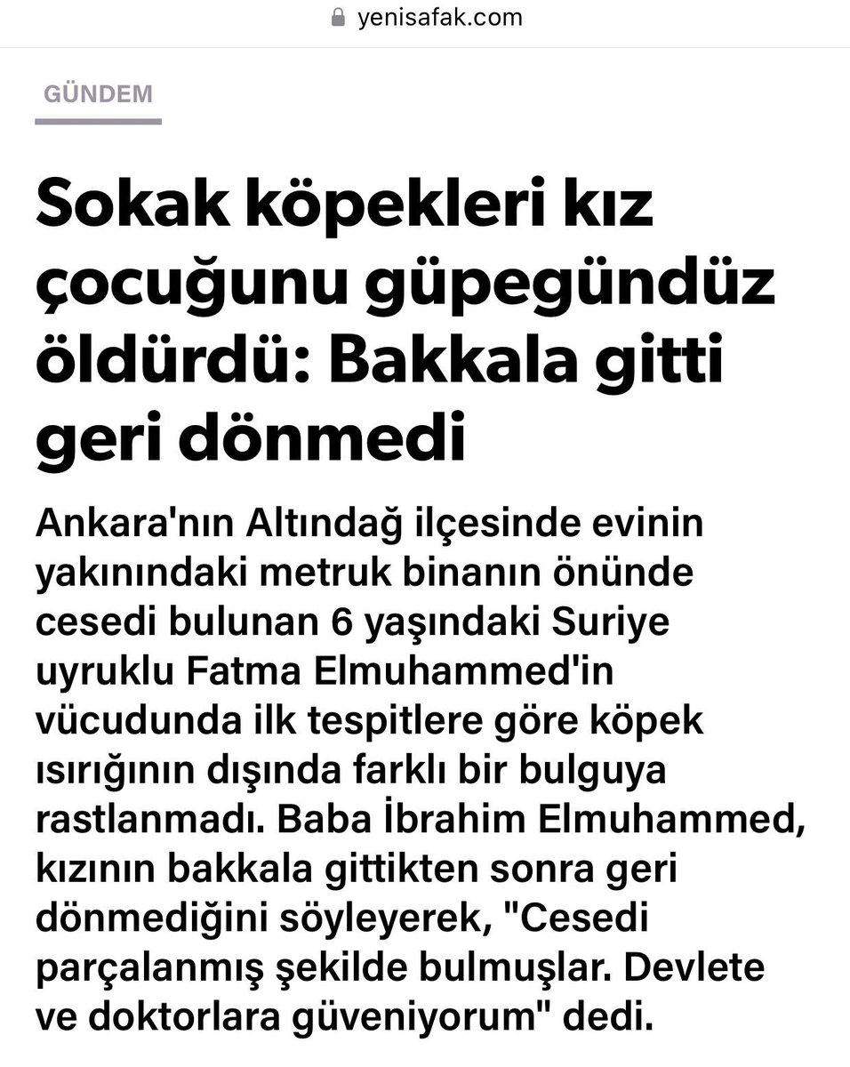 Köpeklere kurulan bir kumpas daha çöktü!

Köpek saldırısı sonucu öldü denilen 6 yaşındaki Suriye uyruklu Fatma'yı komşusunun tecavüz edip öldürdüğü ortaya çıktı!