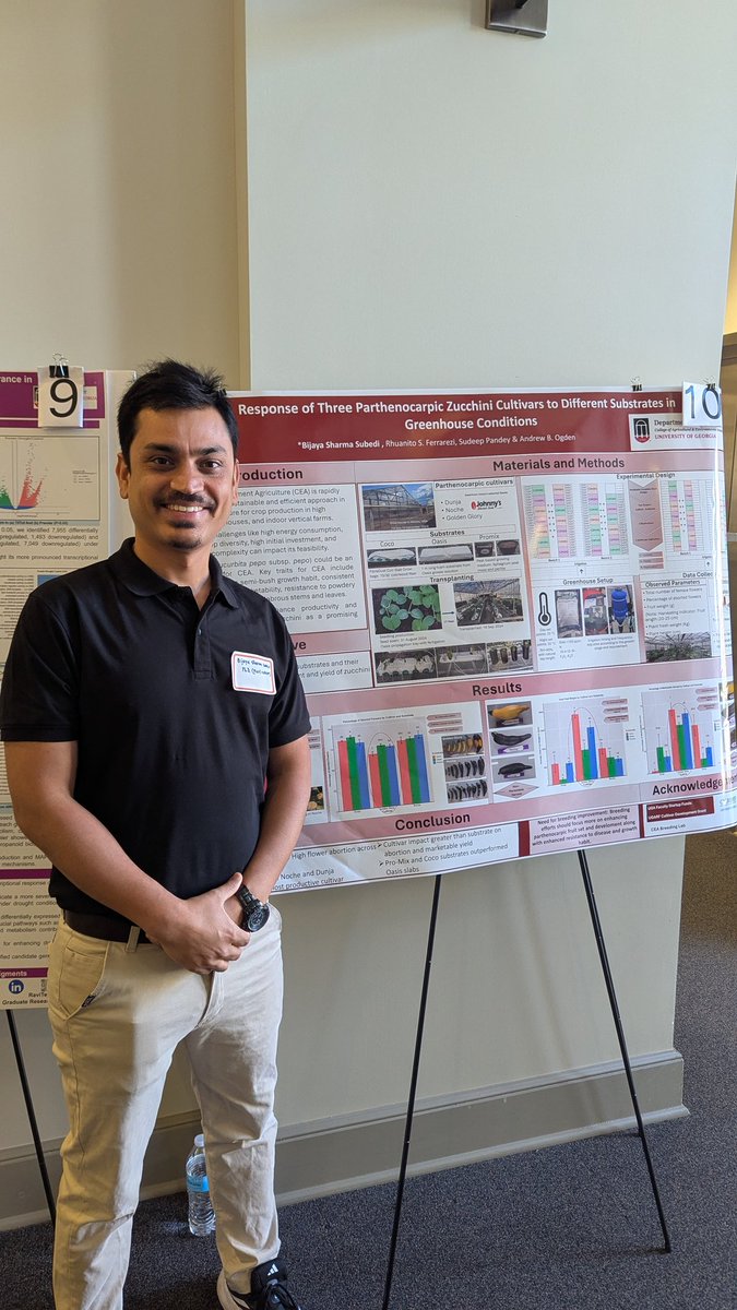 agribijay's tweet image. Excited to have shared my research at the 1st Annual Griffin Campus Poster Showcase! Big thanks to my advisor Dr. @tropicalandrew, postdoc Dr. @SudeepPandey18, and the entire @CEAlab_UGA  for their incredible support. #Research #PosterShowcase #GriffinCampus #PhDlife