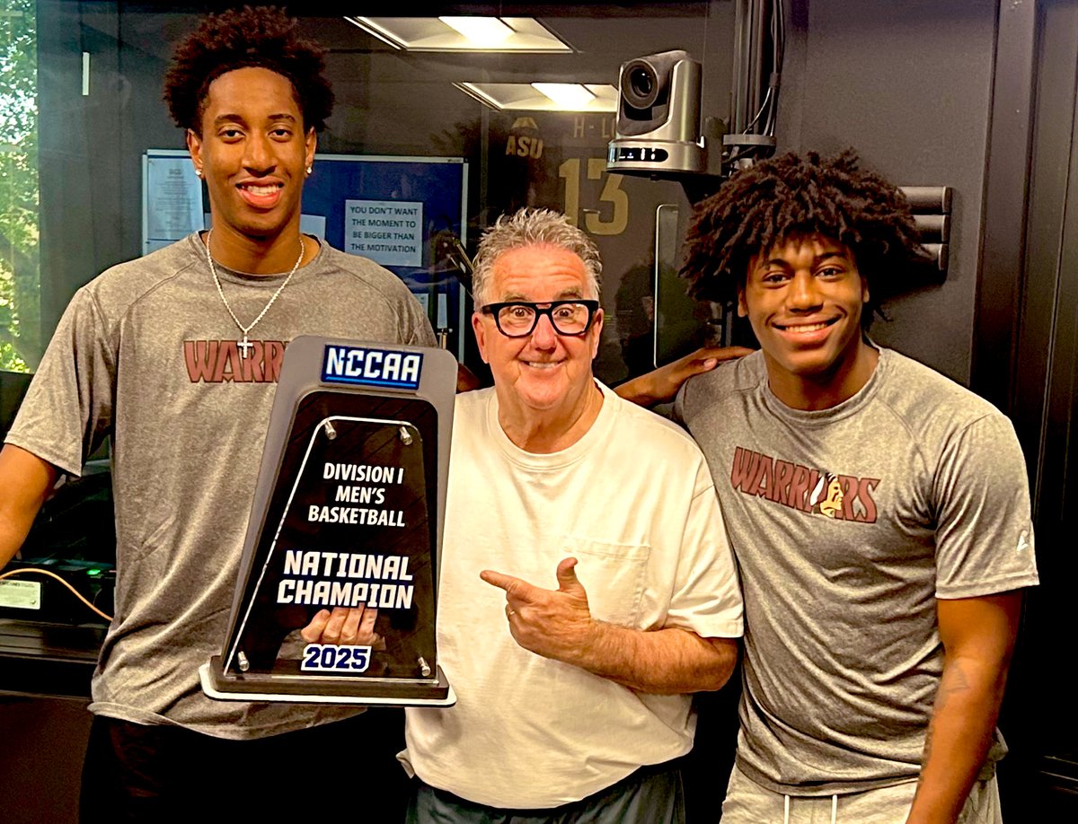 Bringing Home the Natty! <a href="/NelsonWarriors/">Nelson Warriors</a> Zaveion Binyard and Rob Jenkins after capturing the <a href="/NCCAAChamps/">NCCAA Championships</a> title bringin the hardware into the studio The Kevin McCabe Show <a href="/AZSports/">Arizona Sports</a> 98.7
