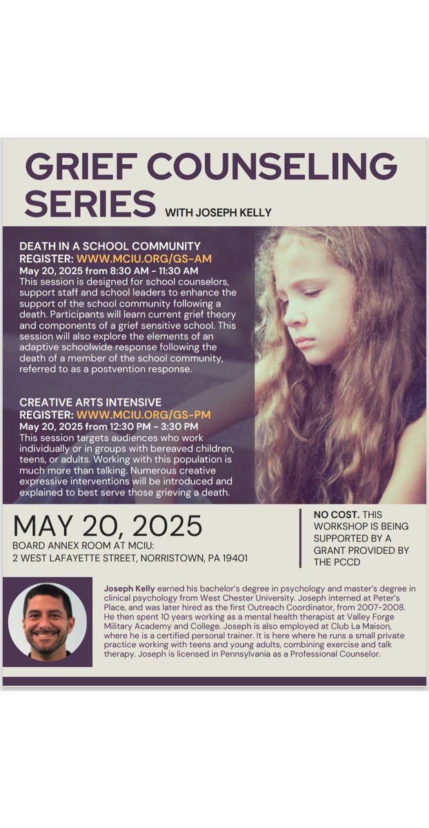 May is Mental Health Awareness Month!  In honor of this, MCIU is hosting a resource fair &amp; several workshops on Tuesday May 20.   There are various offerings to choose from! Make sure you take advantage of the opportunity to attend these FREE workshops. Register on Go Sign Me Up