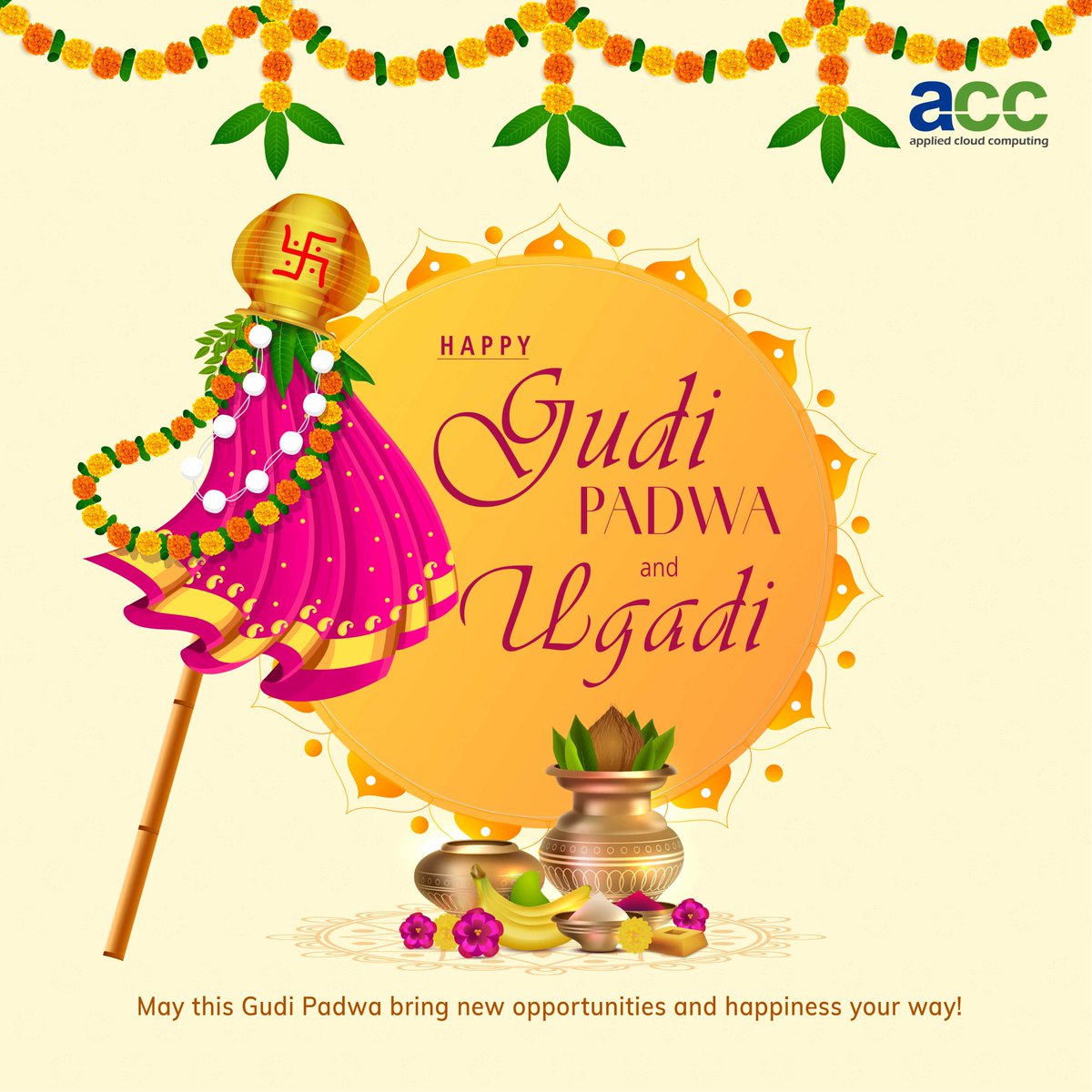applied_cloud's tweet image. Happy Gudi Padwa & Ugadi! Celebrate new beginnings, prosperity, and traditions. Wishing you a year of joy, success, and positivity!
#HappyGudiPadwa #HappyUgadi #acc #FestiveBeginnings #JoyfulCelebrations #AppliedCloudComputing