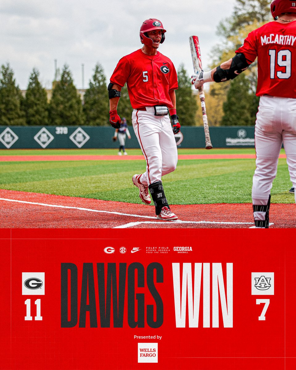 Georgia Baseball (@baseballuga) on Twitter photo The series belongs to the Dawgs 😤
Georgia defeats No. 11 Auburn in game one of Saturday’s doubleheader, clinching the series. Game two is set to start at 4 p.m.
#GoDawgs | <a href="/WellsFargo/">Wells Fargo</a> The series belongs to the Dawgs 😤
Georgia defeats No. 11 Auburn in game one of Saturday’s doubleheader, clinching the series. Game two is set to start at 4 p.m.
#GoDawgs | <a href="/WellsFargo/">Wells Fargo</a>