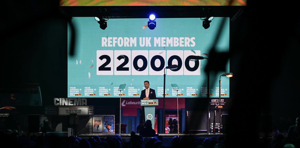 Nigel_Farage's tweet photo. 220,000 members of Reform UK. 🚀 

➡️ https://t.co/5g6BAtDN4D https://t.co/6mx5GFvbUC