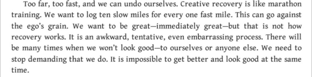 "It is impossible to get better and look good at the same time."