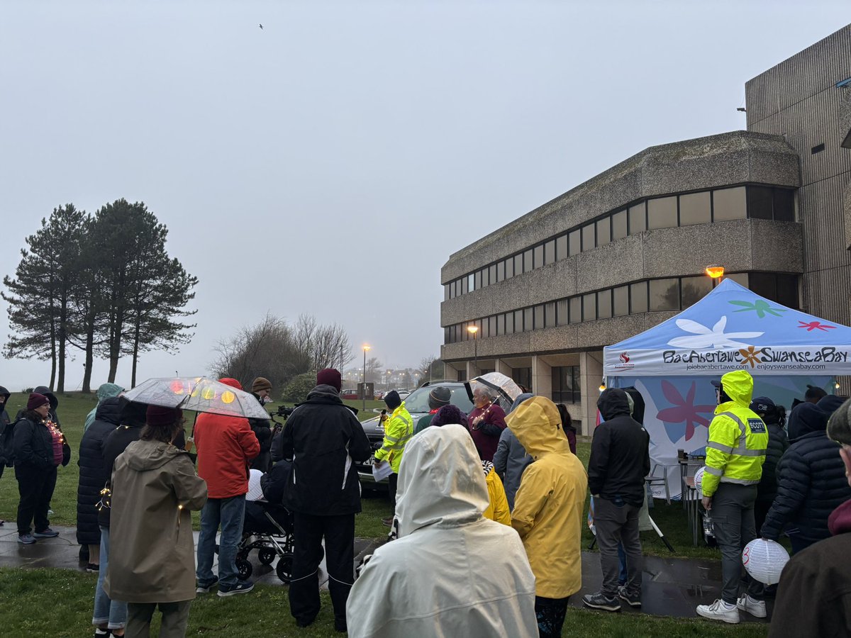 Great turnout for the shinealight walk in Swansea raising awareness of Blood Cancer