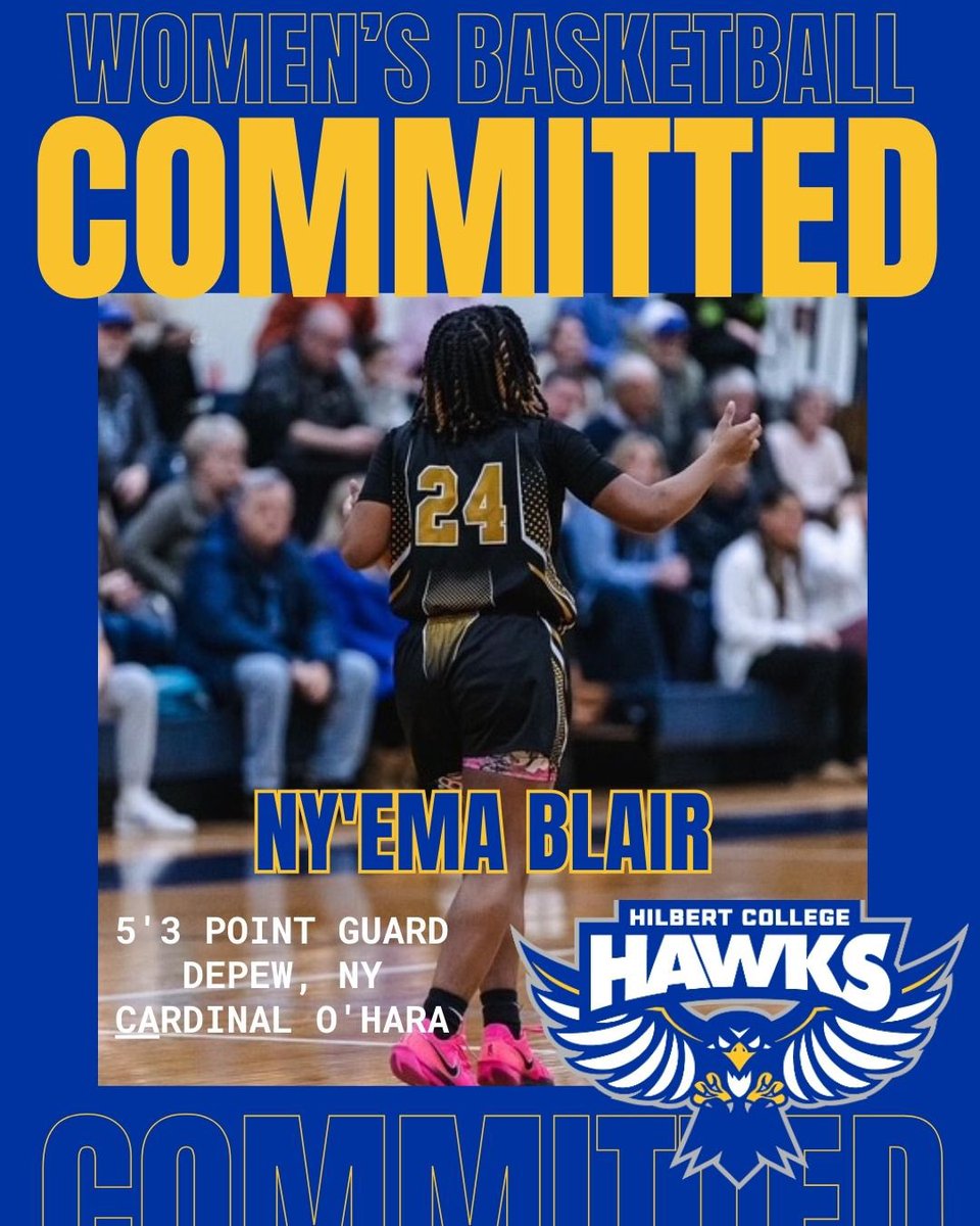 We are super excited to announce the commitment of Ny’ema Blair! We can’t wait to see what the future holds! #gohawks #hawkyeah #d3hoops #commitment