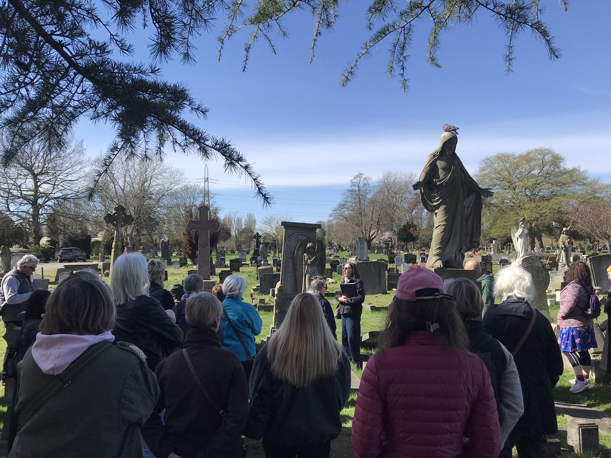 summerstown182's tweet photo. Thanks to everyone who made it along to lovely #LambethCemetery today which was looking immaculate for our ‘Women of Lambeth Cemetery’ Tour. Such a privilege to do this alongside the wonderful Tracey @RoadSw9 who has discovered so many of these stories https://t.co/kAEKbOk3gv