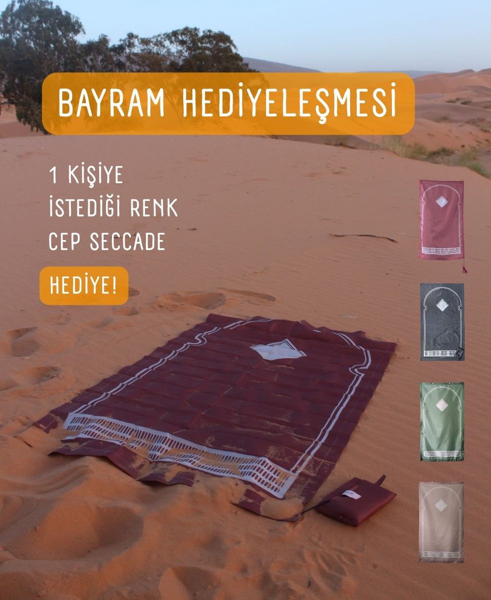 gncatolye's tweet photo. Dünyayı gezen seccade şimdi de bayram hediyeleşmesi için yola çıktı🚶🏻‍♀️
Bu tweeti retweet yapan 1 takipçimize cep seccade hediye ediyoruz✨
Şansını artırmak isteyenler instagram üzerinden yaptığımız çekilişe de katılabilir🥳 https://t.co/WuuIaKvA7a