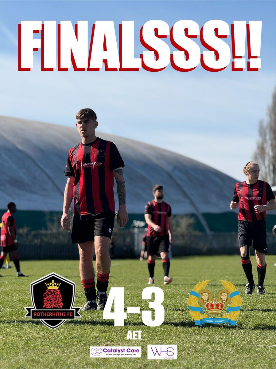 RotherhitheFc's tweet photo. FULL TIME…🔥

A Tough game went to extra time at 3-3, Rotherhithe was able to battle through and get a goal direct from a corner, the fighting spirit got us through keeping the score 4-3 and booking our spot in the football clubs first ever cup final in its first year @BASLFL https://t.co/pkoGrXSwBP