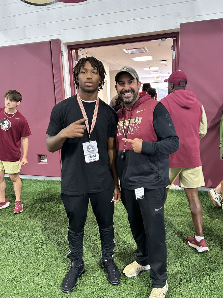 Quincy Walker (@quincywalker23) on Twitter photo Big thanks to FSU coaching staff for the invite to their practice and talk with the coaches. I learned a lot and enjoyed my experience. <a href="/BMac93WB/">Brian McCartney</a> <a href="/LBCoachNick/">Nicholas Cozzati</a> <a href="/PrepRedzoneFL/">Prep Redzone Florida</a> <a href="/On3sports/">On3</a> <a href="/On3Recruits/">On3 Recruits</a> <a href="/LawrenceBl83397/">New Blustein Recruiting</a> <a href="/Coach_Norvell/">Mike Norvell</a> <a href="/FSUCoachTW/">Tony White</a> <a href="/evancooper2/">Evan Cooper</a> Big thanks to FSU coaching staff for the invite to their practice and talk with the coaches. I learned a lot and enjoyed my experience. <a href="/BMac93WB/">Brian McCartney</a> <a href="/LBCoachNick/">Nicholas Cozzati</a> <a href="/PrepRedzoneFL/">Prep Redzone Florida</a> <a href="/On3sports/">On3</a> <a href="/On3Recruits/">On3 Recruits</a> <a href="/LawrenceBl83397/">New Blustein Recruiting</a> <a href="/Coach_Norvell/">Mike Norvell</a> <a href="/FSUCoachTW/">Tony White</a> <a href="/evancooper2/">Evan Cooper</a>