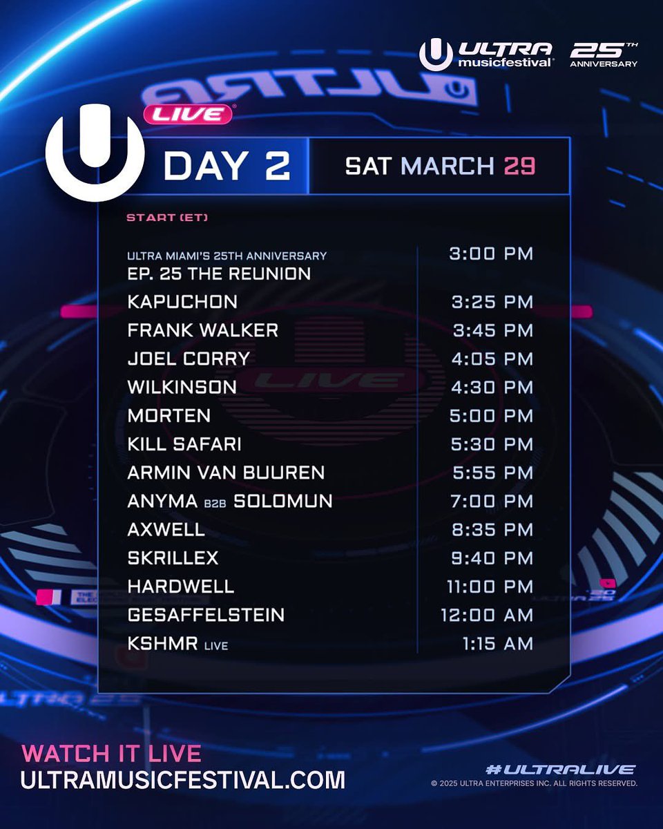 #ULTRALIVE presents Ultra
Timetable [Day 2]

LIVE: youtube.com/live/jxdXMZaCf…
