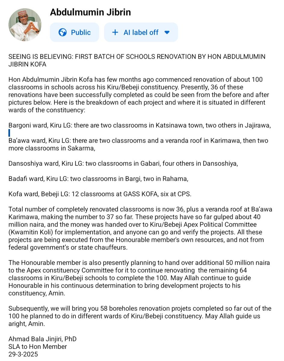 SEEING IS BELIEVING: FIRST BATCH OF SCHOOLS RENOVATION BY HON JIBRIN. Few months ago he commenced renovation of about 100 classrooms across his KiruBebeji constituency. Presently,36 of these renovations have been completed as could be seen from the before and after pictures below