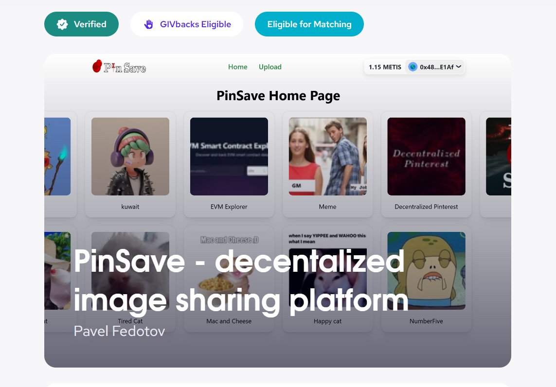 PinSave (@pinsav3) on Twitter photo 🌟Support Decentralized Creativity with PinSave!🌟
giveth.io/project/pinsav…
PinSave, a decentralized image-sharing platform, is part of the @ENSdomains x <a href="/OctantApp/">Octant.eth</a> Public Goods QF Round on <a href="/Giveth/">Giveth</a>! 📌
⌛️Only 3 days left to donate!
- 80,000 USDC matching pool on <a href="/Optimism/">optimism.eth</a>
- 🌟Support Decentralized Creativity with PinSave!🌟
giveth.io/project/pinsav…
PinSave, a decentralized image-sharing platform, is part of the @ENSdomains x <a href="/OctantApp/">Octant.eth</a> Public Goods QF Round on <a href="/Giveth/">Giveth</a>! 📌
⌛️Only 3 days left to donate!
- 80,000 USDC matching pool on <a href="/Optimism/">optimism.eth</a>
-