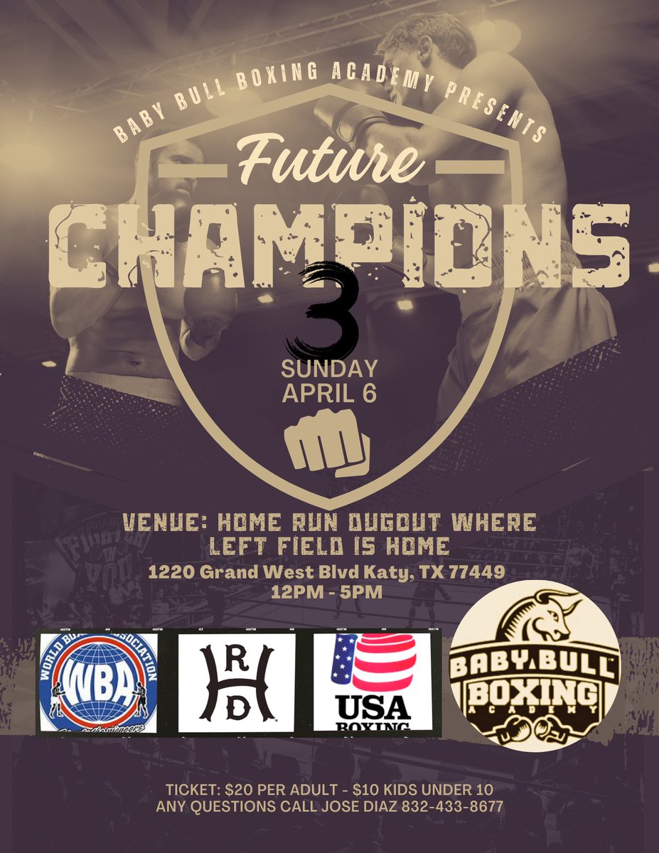 Andrew (@acop72) on Twitter photo Sunday! April 6 <a href="/HomeRunDugout/">Home Run Dugout</a> #FutureChampions3 VIP Tables and Sponsorships are available! <a href="/1Babybull/">Juan Diaz</a> <a href="/WBABoxing/">WBA Boxing</a> <a href="/PCreighton1/">Patrick Creighton</a> <a href="/ShaunBijani/">Shaun Bijani</a> <a href="/regadetula/">Reginald Adetula π³π¬</a> <a href="/RealRonTHESHOW/">Ron Hughley</a> <a href="/deportesnation/">Deportes Nation</a> #boxing #houston Sunday! April 6 <a href="/HomeRunDugout/">Home Run Dugout</a> #FutureChampions3 VIP Tables and Sponsorships are available! <a href="/1Babybull/">Juan Diaz</a> <a href="/WBABoxing/">WBA Boxing</a> <a href="/PCreighton1/">Patrick Creighton</a> <a href="/ShaunBijani/">Shaun Bijani</a> <a href="/regadetula/">Reginald Adetula π³π¬</a> <a href="/RealRonTHESHOW/">Ron Hughley</a> <a href="/deportesnation/">Deportes Nation</a> #boxing #houston