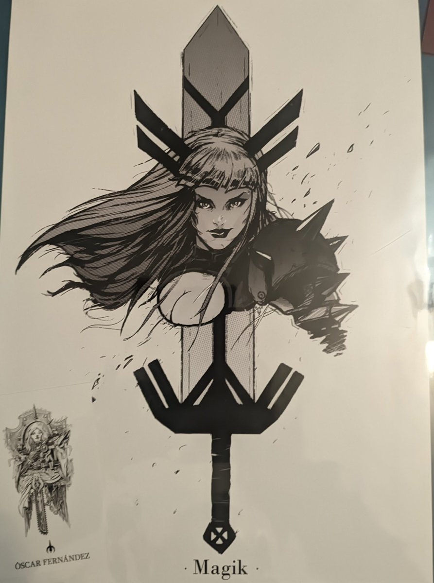 Por último, pero no por ello menos importante:

- El artista de las ilustraciones del juego, también tenía su stand, así que si te acercabas, también te hacía una dedicatoria muy muy guapa.

- Además, tenía prints y le he pillado una de Magik.

Gracias por el trato <a href="/dOSCARas760/">Óscar</a>!