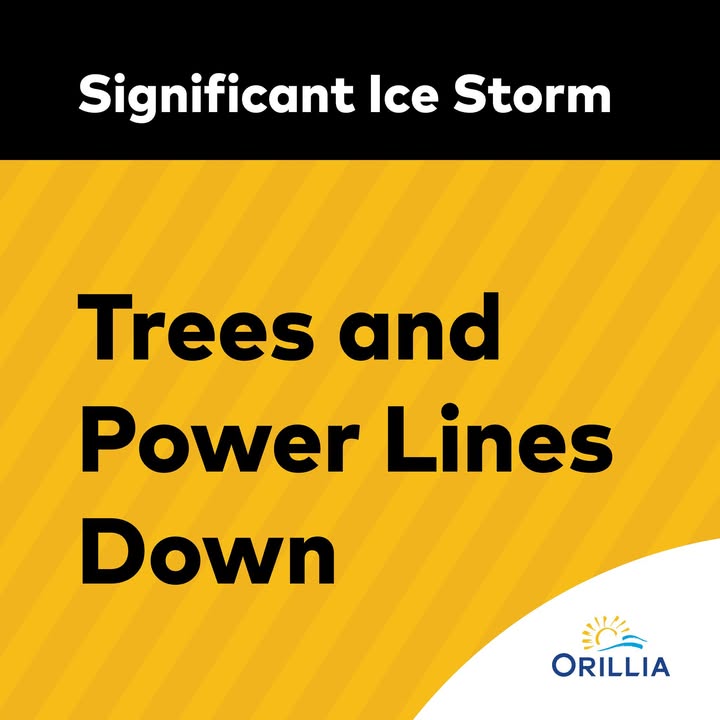 Ice Storm Update - March 29 at 8:30 pm: #Orillia Fire is managing a high volume of calls for  downed trees &amp; power lines across the city. Road closures are in effect. Residents should stay in their homes and stay off the roads at this time. Full update: orillia.ca/en/news/Signif…