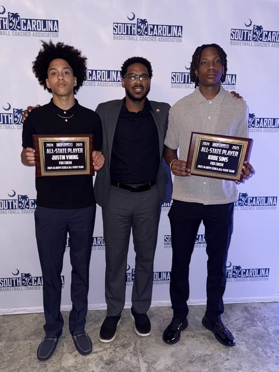 Kobe Sims (@kobesims2027) on Twitter photo Honored to be named to the 3A All state Team by <a href="/SCBCA/">South Carolina Basketball Coaches Association</a> with my teammates and brother <a href="/jvgetsbusyyy/">Justin Vining</a> 🦊
<a href="/antauwn/">Coach Antauwn Wade</a> <a href="/FoxCreekHoops/">Fox Creek Basketball</a> <a href="/TimKButler/">Coach Butler</a> <a href="/PrepHoopsSC/">Prep Hoops South Carolina</a> <a href="/Phenom_Hoops/">Phenom Hoop Report</a> <a href="/Coach_Rick57/">Rick Lewis</a> <a href="/AndrewBaxleySC/">Andrew Baxley</a> <a href="/colbylewis20/">Colby Lewis</a> Honored to be named to the 3A All state Team by <a href="/SCBCA/">South Carolina Basketball Coaches Association</a> with my teammates and brother <a href="/jvgetsbusyyy/">Justin Vining</a> 🦊
<a href="/antauwn/">Coach Antauwn Wade</a> <a href="/FoxCreekHoops/">Fox Creek Basketball</a> <a href="/TimKButler/">Coach Butler</a> <a href="/PrepHoopsSC/">Prep Hoops South Carolina</a> <a href="/Phenom_Hoops/">Phenom Hoop Report</a> <a href="/Coach_Rick57/">Rick Lewis</a> <a href="/AndrewBaxleySC/">Andrew Baxley</a> <a href="/colbylewis20/">Colby Lewis</a>