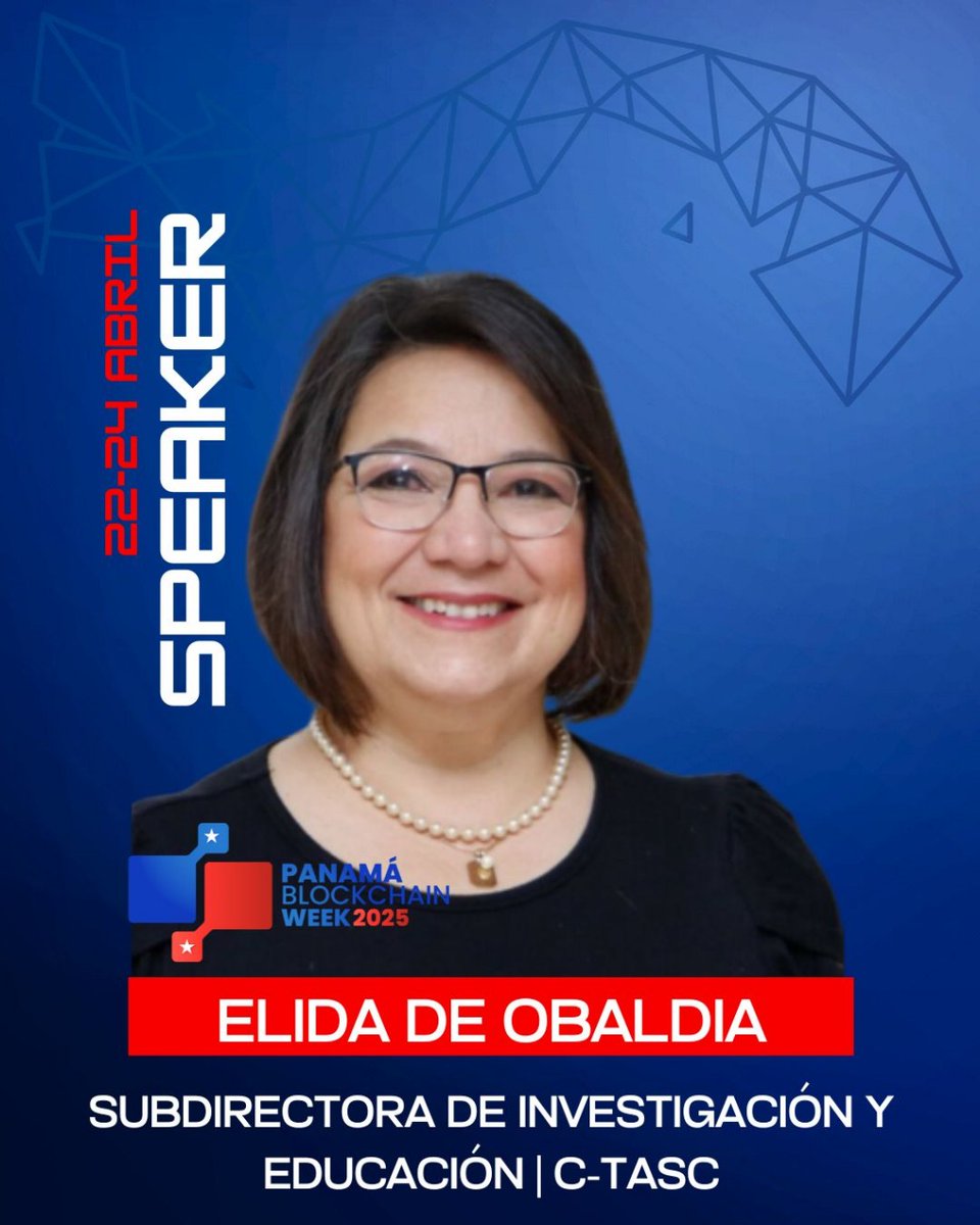 LatamBlockWeek's tweet photo. 🚀 ¡Nos complace anunciar que la Dra. Elida, del C-TASC (Centro de Tecnología Avanzada de Semiconductores) en creación en la UTP, participará en el panel "Retos y oportunidades para Panamá: Una apuesta a la inserción de la industria de semiconductores" durante la Panamá Blockchain Week! 

🌟La Dra. Elida de Obaldia compartirá su visión sobre el impacto del nuevo centro en la formación de talento e innovación en la industria de semiconductores en Panamá🇵🇦

🙌¡No te pierdas la oportunidad de escucharla y aprender sobre el futuro de esta industria! 

#Semiconductores #Innovación
#Blockchain #PBW2025 #PanamaBlockchainWeek2025  #algograndevienepbw2025 #blockchainrevolution