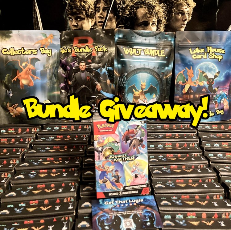 🤝 Joint Giveaway courtesy of <a href="/getthatlugiatcg/">🎨Designed By: Get That Lugia☮️</a> for 2x Journey Together Booster Bundles 🎁

⏩<a href="/getthatlugiatcg/">🎨Designed By: Get That Lugia☮️</a> Streams Live Rips Daily &amp; Also Produces High Quality Mystery Bags/ Custom Bundles (seen in background) For other  Vendors &amp; Streamers! Highly suggest  inquiring with him