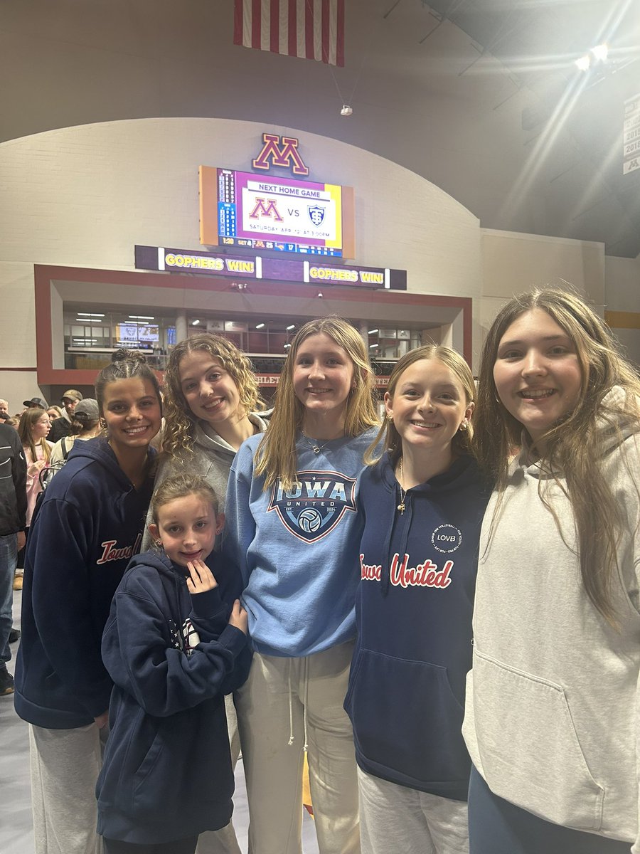 Bailey Simpson (@bailey_simp10) on Twitter photo Fun time watching <a href="/GopherVBall/">Minnesota Volleyball</a> vs <a href="/UNIVolleyball/">UNI Volleyball</a> today with some of my <a href="/IowaUnitedVB/">Iowa United Volleyball</a> 161 Elite teammates!
<a href="/belle_seaman/">Belle Seaman</a> <a href="/austen_soph2027/">Sophia Austen</a> <a href="/elliewilson_12/">Ellie Wilson</a> <a href="/Brielle_Trout27/">Brielle Trout #8</a> Fun time watching <a href="/GopherVBall/">Minnesota Volleyball</a> vs <a href="/UNIVolleyball/">UNI Volleyball</a> today with some of my <a href="/IowaUnitedVB/">Iowa United Volleyball</a> 161 Elite teammates!
<a href="/belle_seaman/">Belle Seaman</a> <a href="/austen_soph2027/">Sophia Austen</a> <a href="/elliewilson_12/">Ellie Wilson</a> <a href="/Brielle_Trout27/">Brielle Trout #8</a>