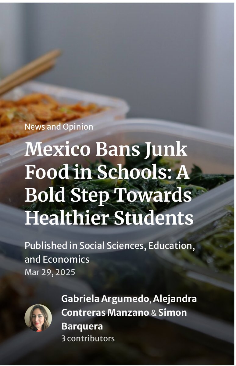Juan Rivera Dommarco (@riveradommarco) on Twitter photo Después de 15 años de varios intentos sin éxito, veo con optimismo el inicio de una política dirigida a evitar alimentos que dañan la salud en escuelas, la cual tiene los elementos que antes faltaron. Enhorabuena! <a href="/1CINyS/">CINyS - INSP</a> <a href="/inspmx/">INSP México</a> <a href="/alsanna/">Alessandro Sanna</a>
communities.springernature.com/posts/mexico-b… Después de 15 años de varios intentos sin éxito, veo con optimismo el inicio de una política dirigida a evitar alimentos que dañan la salud en escuelas, la cual tiene los elementos que antes faltaron. Enhorabuena! <a href="/1CINyS/">CINyS - INSP</a> <a href="/inspmx/">INSP México</a> <a href="/alsanna/">Alessandro Sanna</a>
communities.springernature.com/posts/mexico-b…