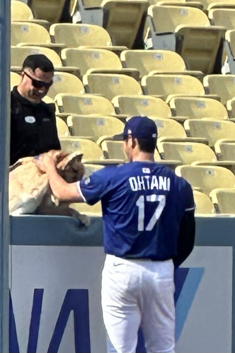 MichiMurayama's tweet image. The cutest moment of the day.
ブルペンに入る直前に警察犬に挨拶する
#大谷翔平 投手。「えっ、もう行っちゃうの？」という様子で名残惜しそうに見送る🐕
#ドジャース #ドジャーススタジアム #大谷翔平選手 #LetsGoDodgers #DogLovers #shoheiohtani