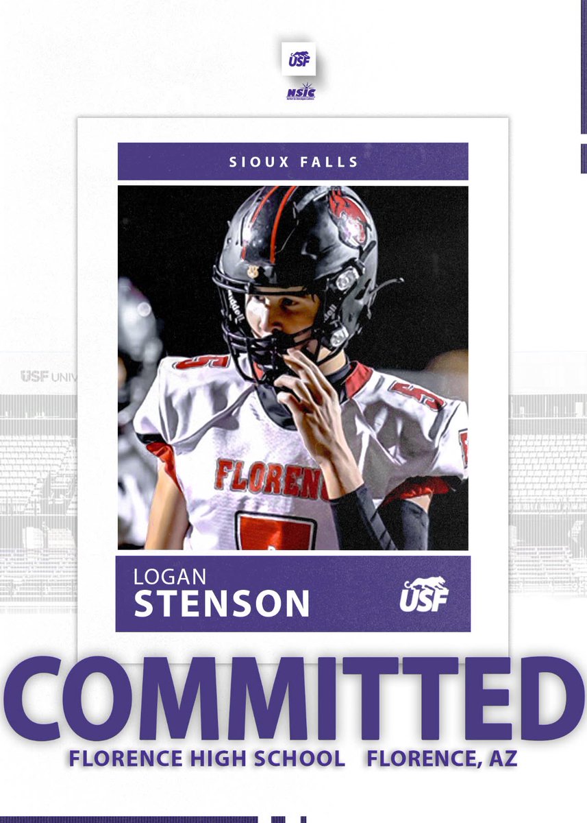Logan Stenson (@loganstenson1) on Twitter photo Beyond excited to announce my commitment to the University of Sioux Falls! ๐ฃโช๏ธ <a href="/USFCougarsFB/">USF Football</a> #commited Beyond excited to announce my commitment to the University of Sioux Falls! ๐ฃโช๏ธ <a href="/USFCougarsFB/">USF Football</a> #commited