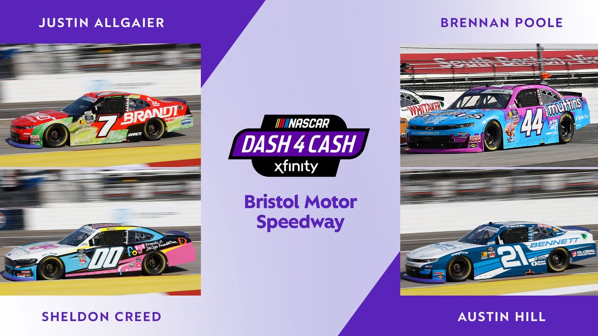 Xfinity Racing (@xfinityracing) on Twitter photo A huge #XfinitySeries moment for <a href="/TeamAlphaPrime/">Alpha Prime Racing</a>.
<a href="/brennanpoole/">Brennan Poole</a>'s 4th place finish has qualified the No. 44 for #Dash4Cash at <a href="/ItsBristolBaby/">Bristol Motor Speedway</a> with <a href="/J_Allgaier/">Justin Allgaier</a>, <a href="/sheldoncreed/">Sheldon Creed</a>, & <a href="/_AustinHill/">Austin Hill</a>! A huge #XfinitySeries moment for <a href="/TeamAlphaPrime/">Alpha Prime Racing</a>.
<a href="/brennanpoole/">Brennan Poole</a>'s 4th place finish has qualified the No. 44 for #Dash4Cash at <a href="/ItsBristolBaby/">Bristol Motor Speedway</a> with <a href="/J_Allgaier/">Justin Allgaier</a>, <a href="/sheldoncreed/">Sheldon Creed</a>, & <a href="/_AustinHill/">Austin Hill</a>!