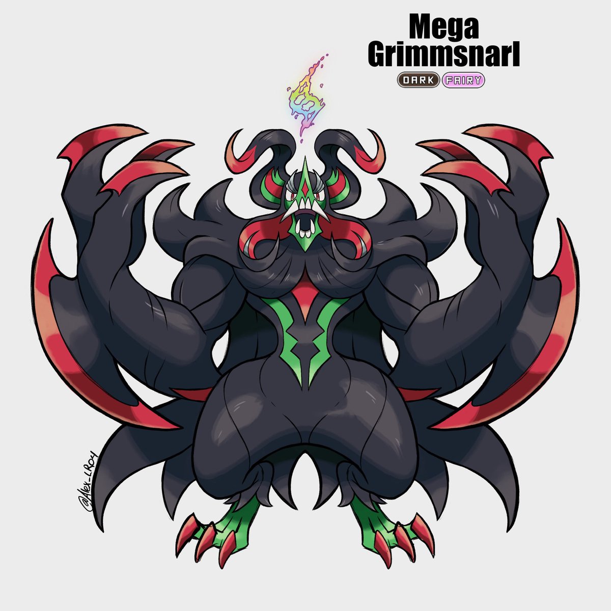 Alex_LR04's tweet image. I need to draw some of the new megas! But for now here’s Mega Grimmsnarl👹 again because I love that design haha.
#pokemon #PokemonLegendsZA #fakemon #originalart