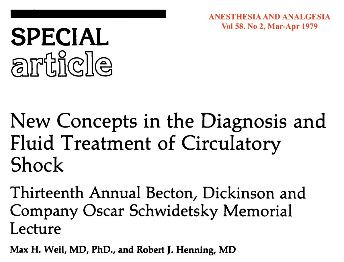 IMCrit (@im_crit_) on Twitter photo ICU Classic Papers:
In 1979, Max Weil (one of the legends in Critical Care) and Robert Henning described the right way to perform a "fluid challenge" and assess its effect: ICU Classic Papers:
In 1979, Max Weil (one of the legends in Critical Care) and Robert Henning described the right way to perform a "fluid challenge" and assess its effect: