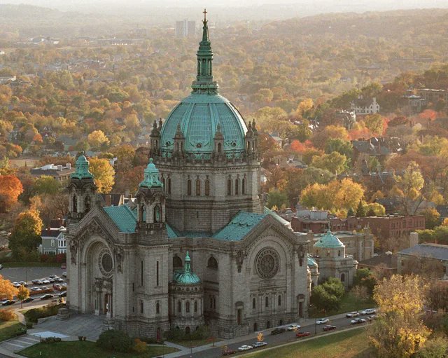 Rome? ❌

Paris? ❌

Moscow? ❌

Berlin? ❌

Saint Paul, Minnesota? ✅

Phenomenal ancient building. 

We just pretend that we built it. 

Cathedral of Saint Paul - Saint Paul, Minnesota, USA.