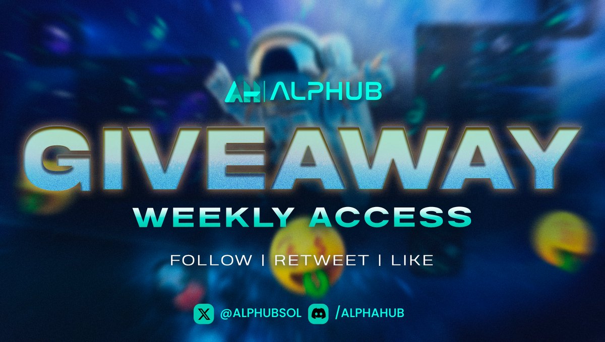 Alphubsol's tweet image. Alphub Weekly Access Giveaway! 🔑✨

How to join:
✔ Like &amp;amp; RT
✔ Follow @Alphub &amp;amp; turn on notifications 🔔 
✔ Bonus: Invite people to our Discord 📈
✔ Join 🔗: discord.gg/alphahub

The first giveaway starts NOW! 🎉

 #Alphub #Pumpfun #CtTracker #Giveaways
