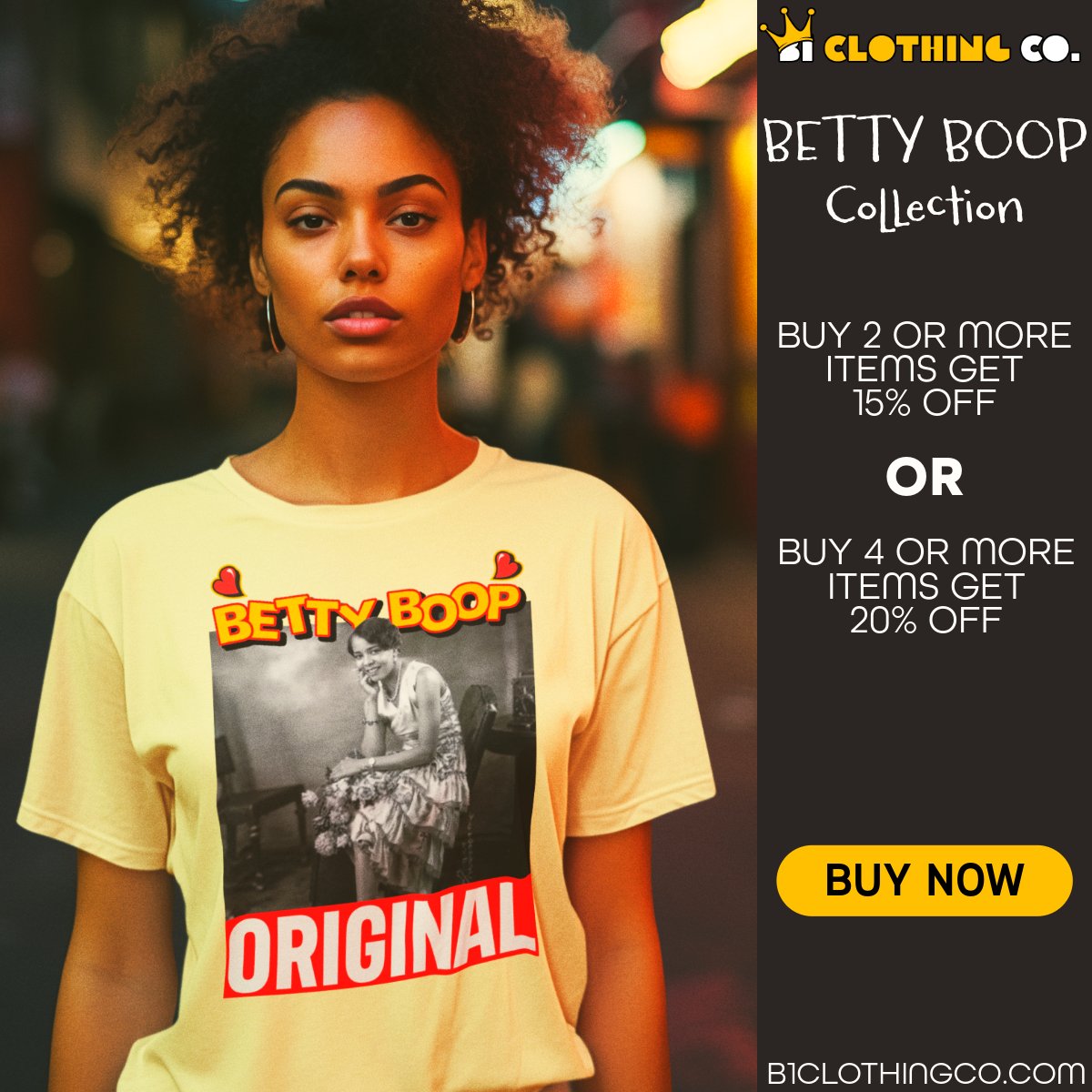 Honoring Esther Jones, the real Betty Boop 💃🏾🖤
Shop the Betty Boop Collection at B1Clothing Co. 🛍️
Spring Sale: 15% off 2+, 20% off 4+ 💥
t.ly/6uBrK
#BlackHeritage #BettyBoop #B1ClothingCo