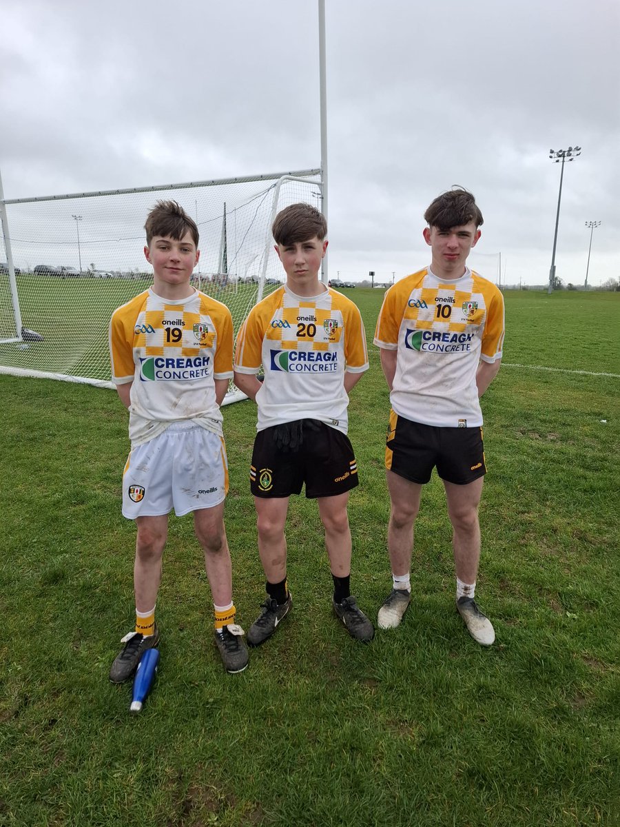 NaomhEannaCLG's tweet photo. 3 of our lads who played for Antrim today 
Pàdraig, Aidan &amp; Aodhan.
Well done boys NÉA 👏 https://t.co/G3AnjPzbdn