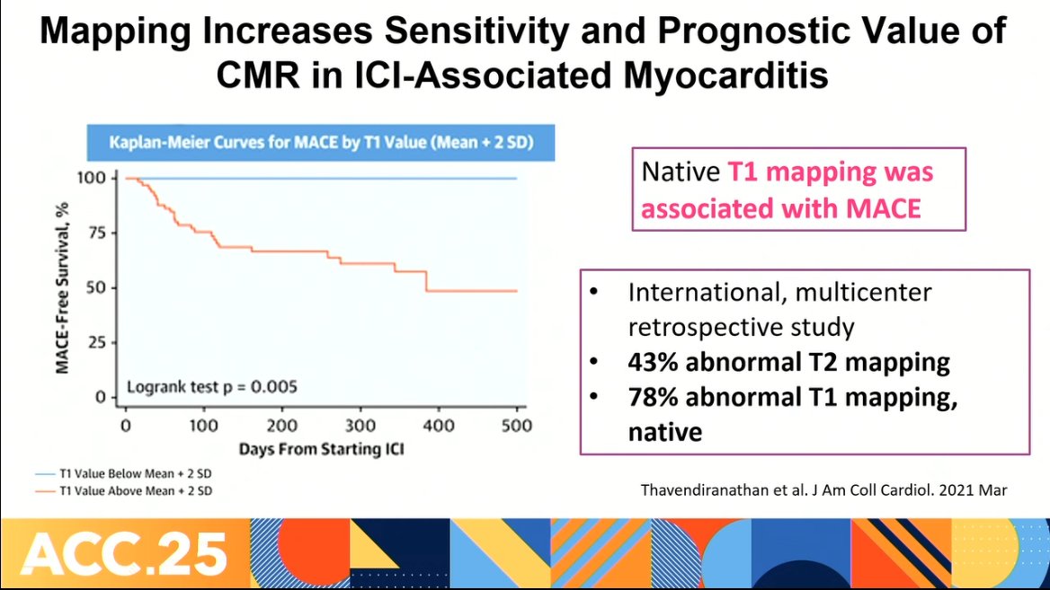 Giselle A. Suero Abreu, MD PhD (@gisellesa_mdphd) on Twitter photo #whyCMR in #CardioOnc @#ACC25 by <a href="/CardioOnc_MR_CT/">Lauren A. Baldassarre, MD, FACC, FSCCT, FSCMR</a>
- Diagnosis, stratification & management
- Mapping ⬆️sensitivity & prognosis in ICI-Myocarditis
- ⚠️ Challenges: wait times, availability
-🚀 Opportunities: Faster tailored protocols & AI tools #whyCMR in #CardioOnc @#ACC25 by <a href="/CardioOnc_MR_CT/">Lauren A. Baldassarre, MD, FACC, FSCCT, FSCMR</a>
- Diagnosis, stratification & management
- Mapping ⬆️sensitivity & prognosis in ICI-Myocarditis
- ⚠️ Challenges: wait times, availability
-🚀 Opportunities: Faster tailored protocols & AI tools
