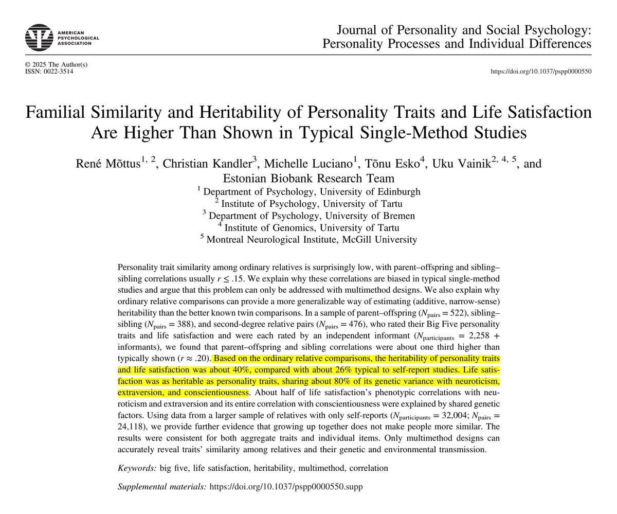 Genetik özelliklerimiz yaşam memnuniyetimizi sanıldığından daha fazla (%47) etkiliyor.